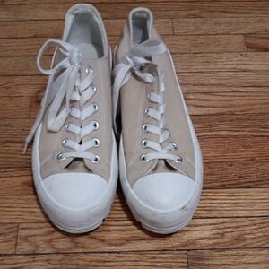 Stylish Tan and White Sneakers